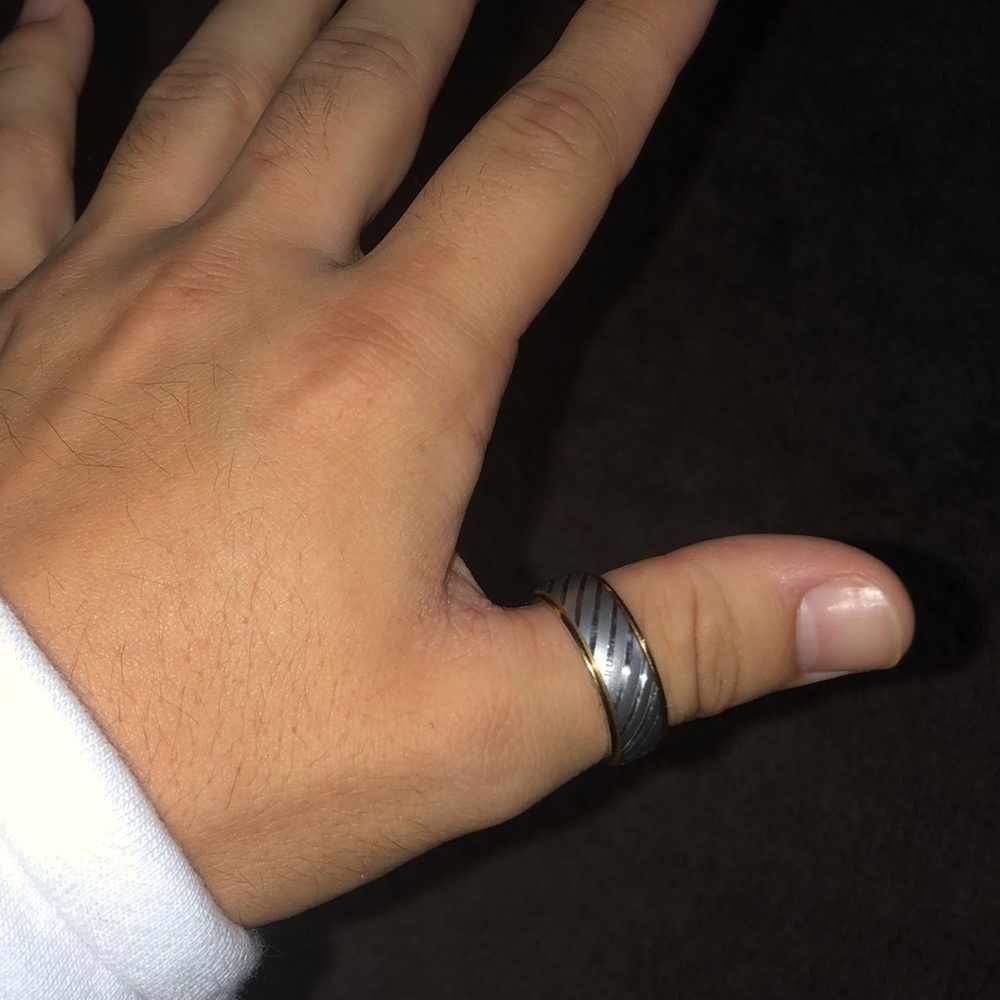 Doliche two tone wedding band